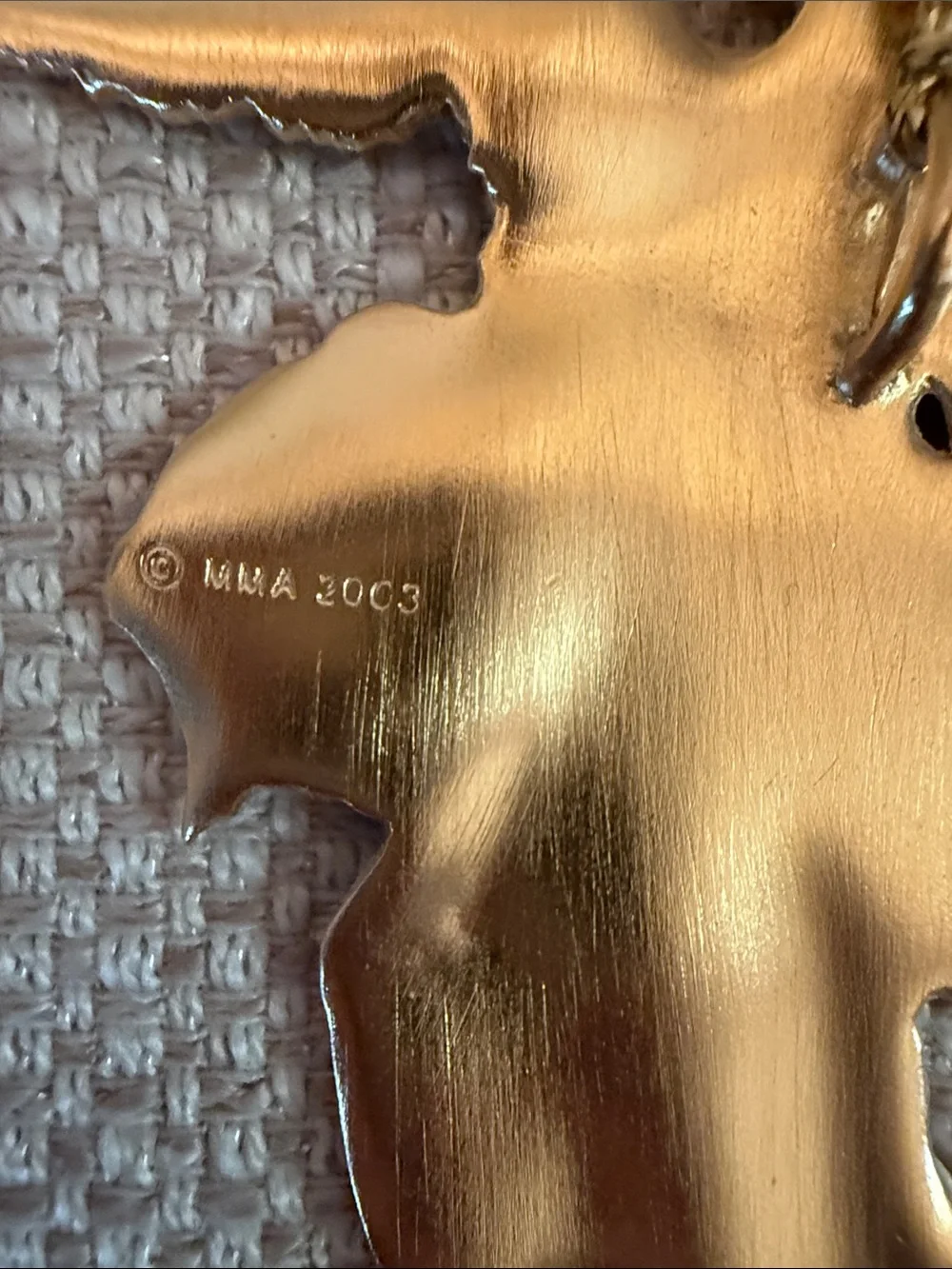 2003 Museum of Modern Art Gold, White and Green Angel Ornament.